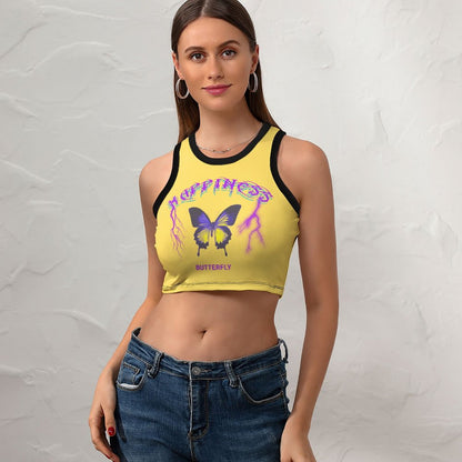 Crop Top Racerback Personalizzato | Canotta Corta Sportiva & Trendy | Donna