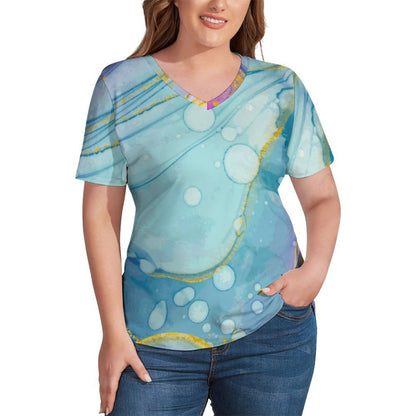 T-Shirt Donna Scollo V Personalizzata | Seta di Latte | Stile Comodo