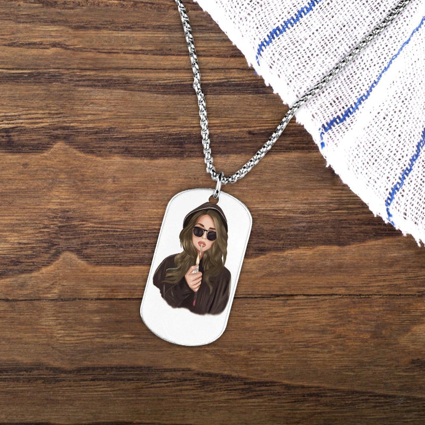 Collana a Piastrina Personalizzata in Acciaio al Titanio