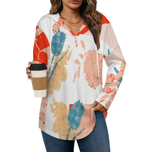 Felpa V-Neck Donna con Cappuccio Personalizzata | Stampa Unica