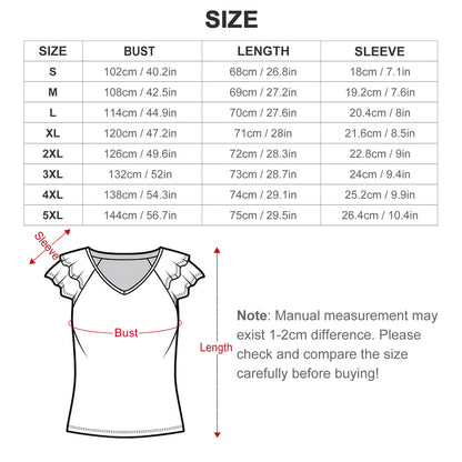 T-Shirt Donna Scollo V e Volant BUT | Personalizzata | Poliestere/Spandex