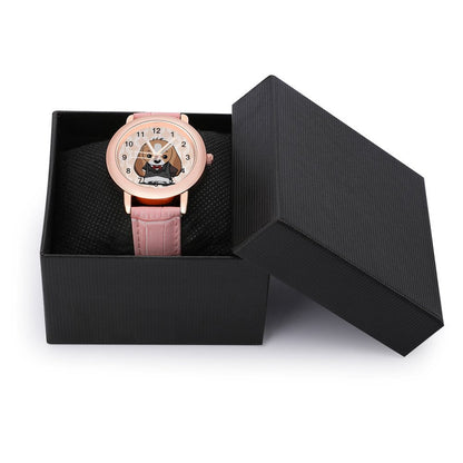 Orologio da Donna Personalizzato con Cinturino in Pelle Rosa