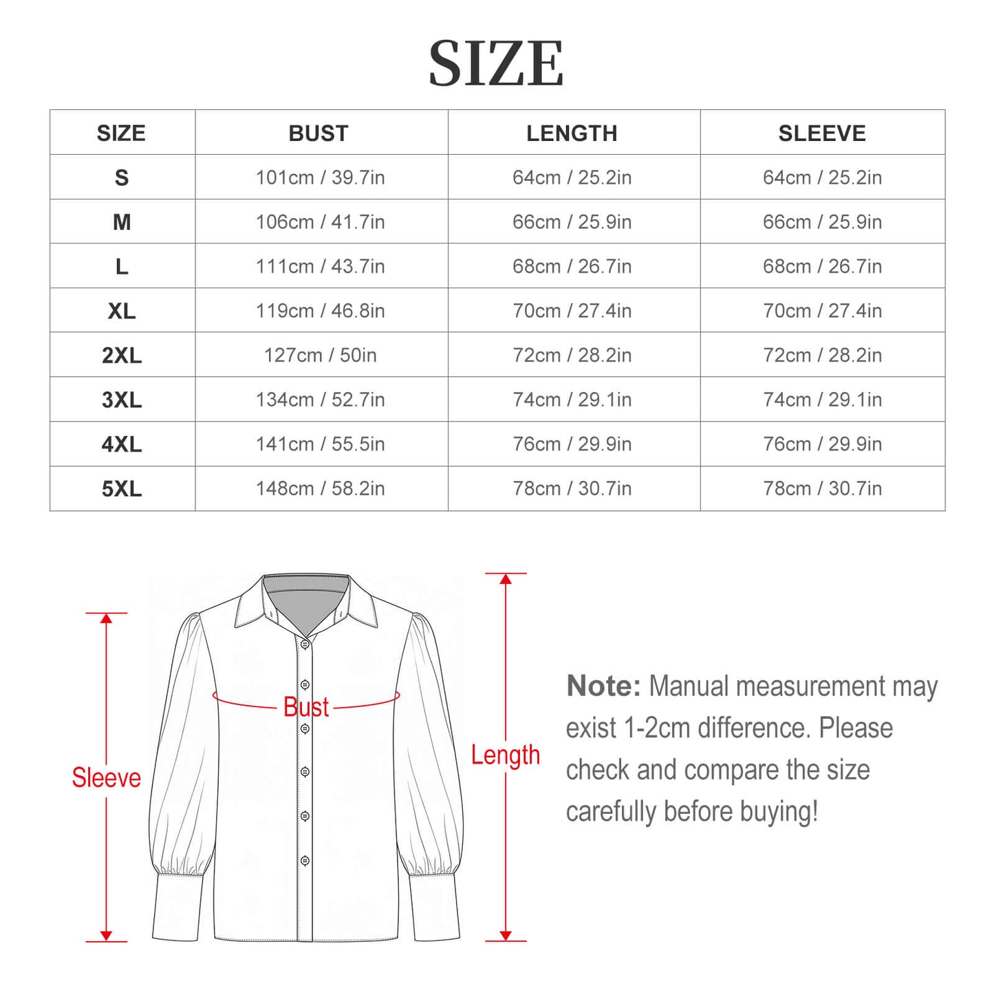 Camicia donna a manica lunga con maniche a palloncino e tessuto elasticizzato personalizzata