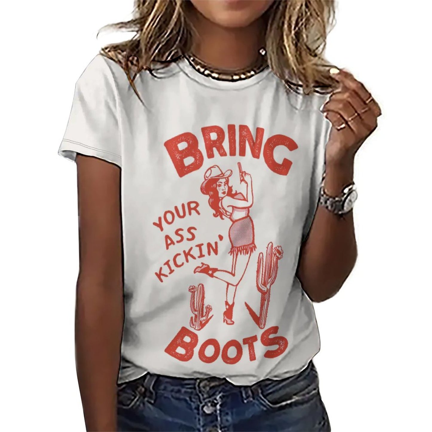 T-Shirt All-Over da Donna Personalizzata - Fit Oversize
