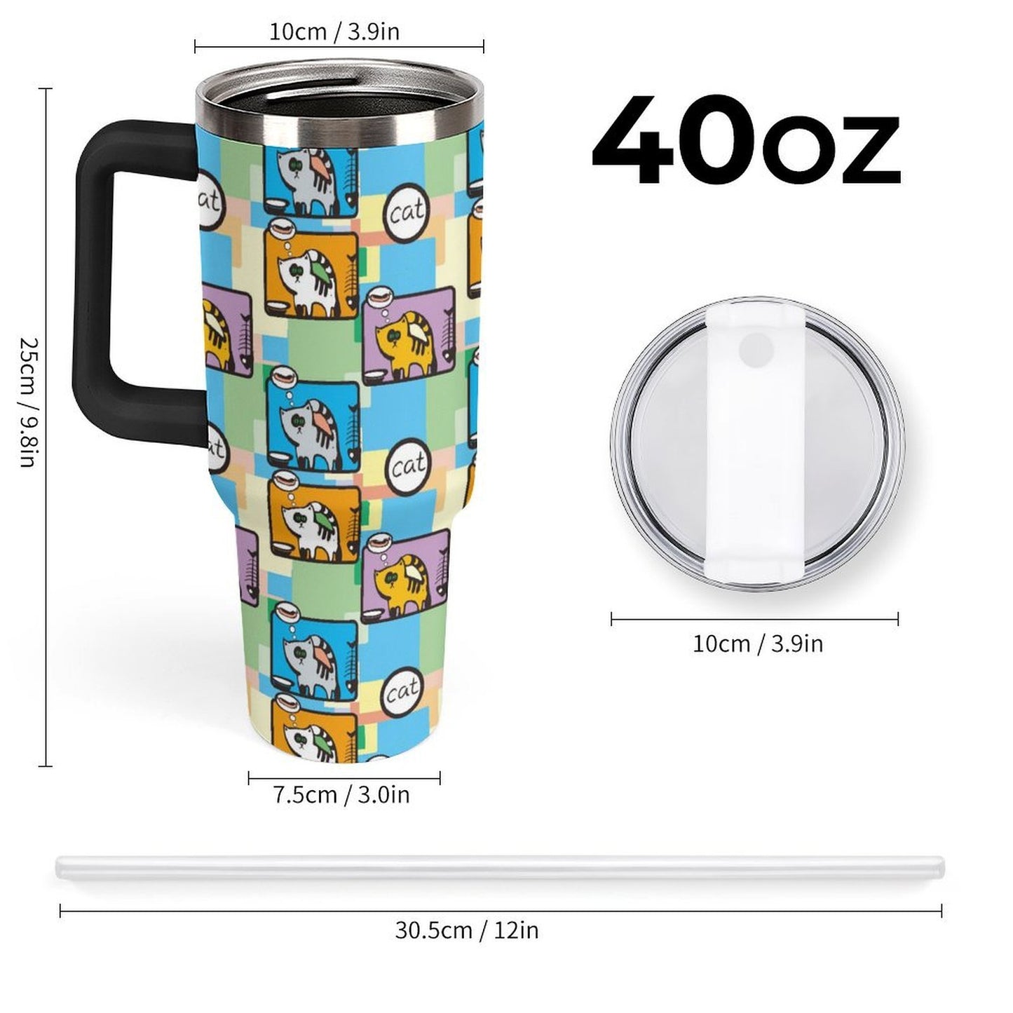 Tumbler Termico da 40 oz in Acciaio con Manico e Stampa Personalizzata
