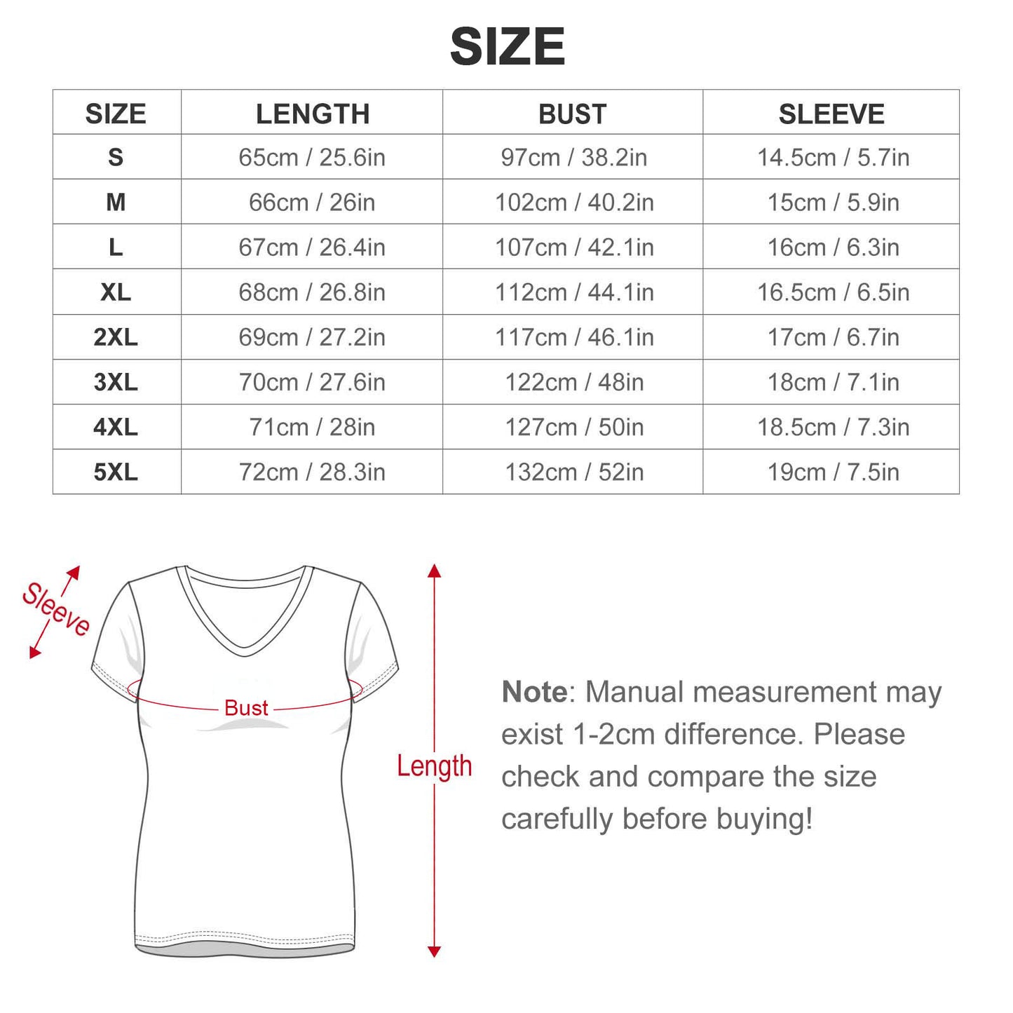 T-Shirt Donna Scollo V Personalizzata VT | Stampa Unica | Poliestere/Spandex