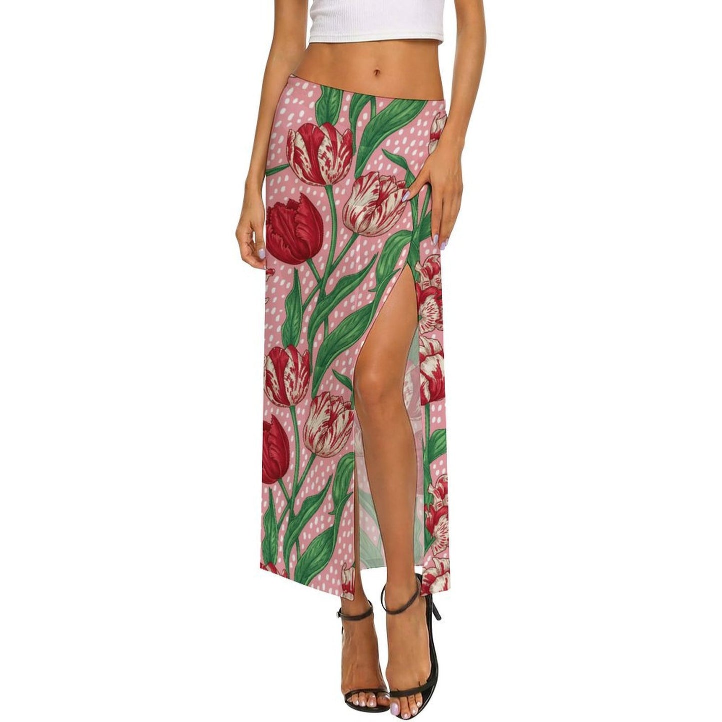 Gonna Lunga Copricostume Personalizzata in Rete | Maxi Skirt Trasparente con Spacco