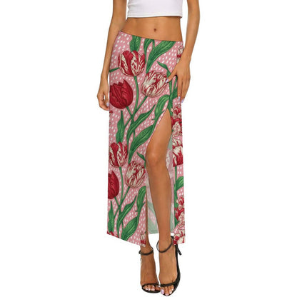 Gonna Lunga Copricostume Personalizzata in Rete | Maxi Skirt Trasparente con Spacco