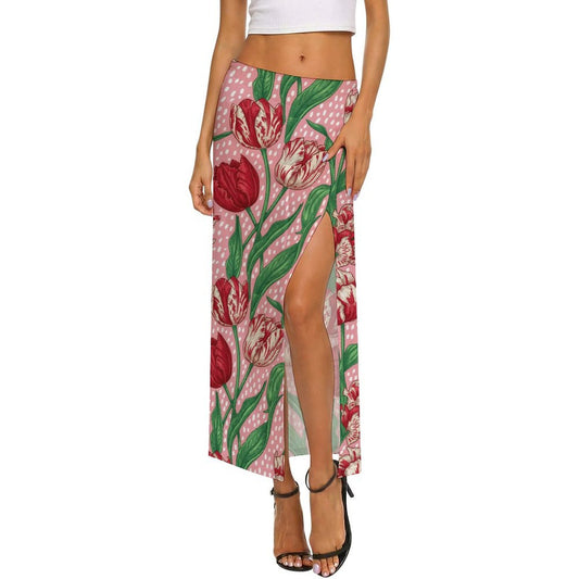 Gonna Lunga Copricostume Personalizzata in Rete | Maxi Skirt Trasparente con Spacco