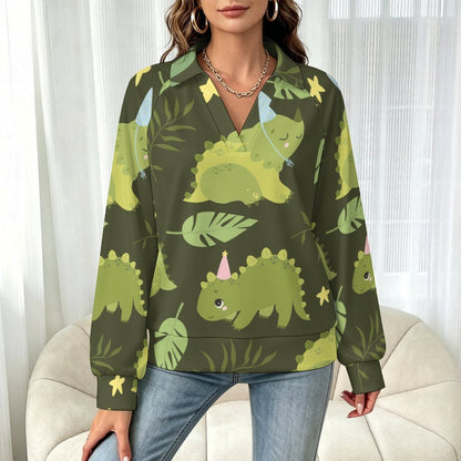 Felpa Donna Scollo a V Maniche Lunghe Personalizzabile Comoda