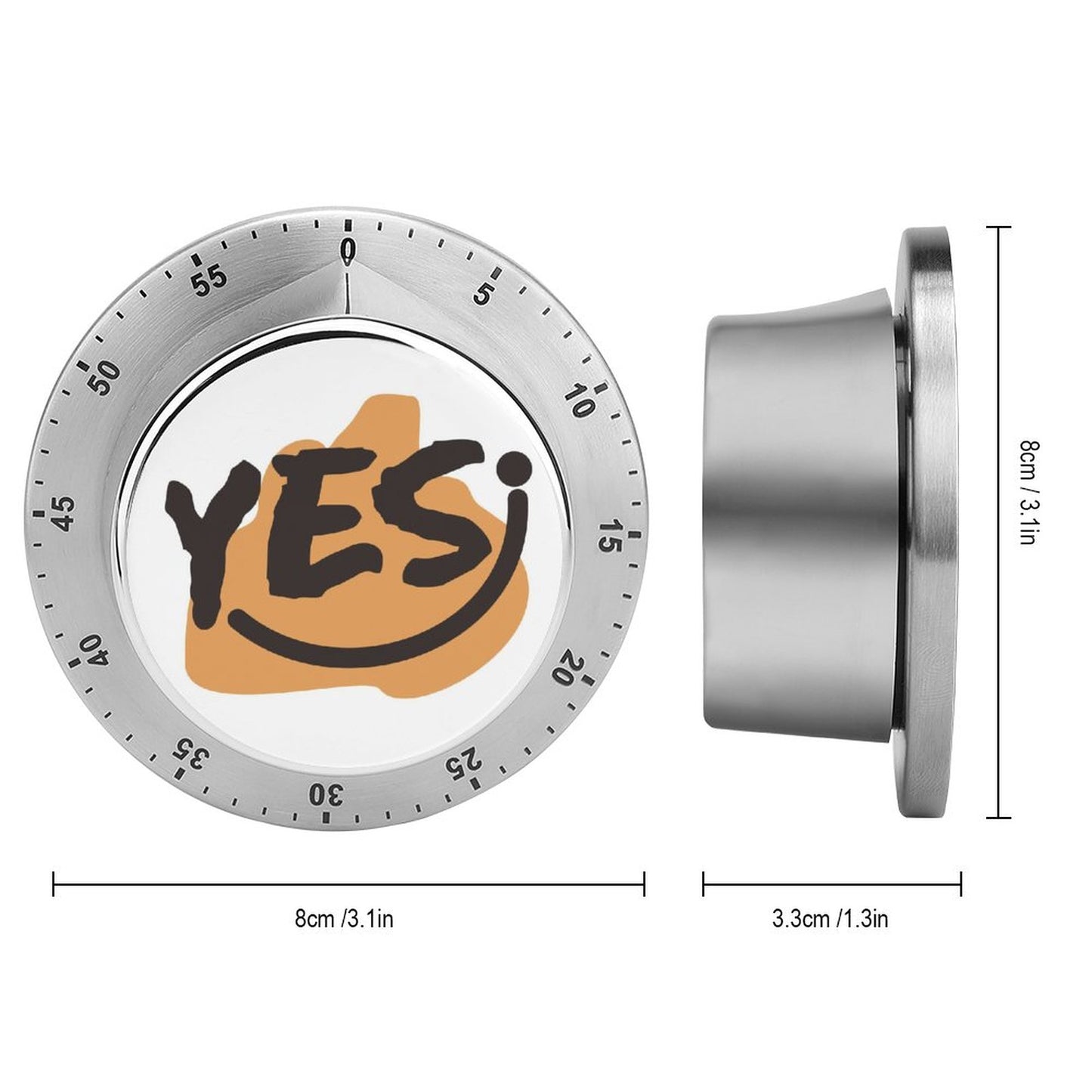 Timer Magnetico Meccanico Acciaio Personalizzato | 55min Senza Batteria UV Print