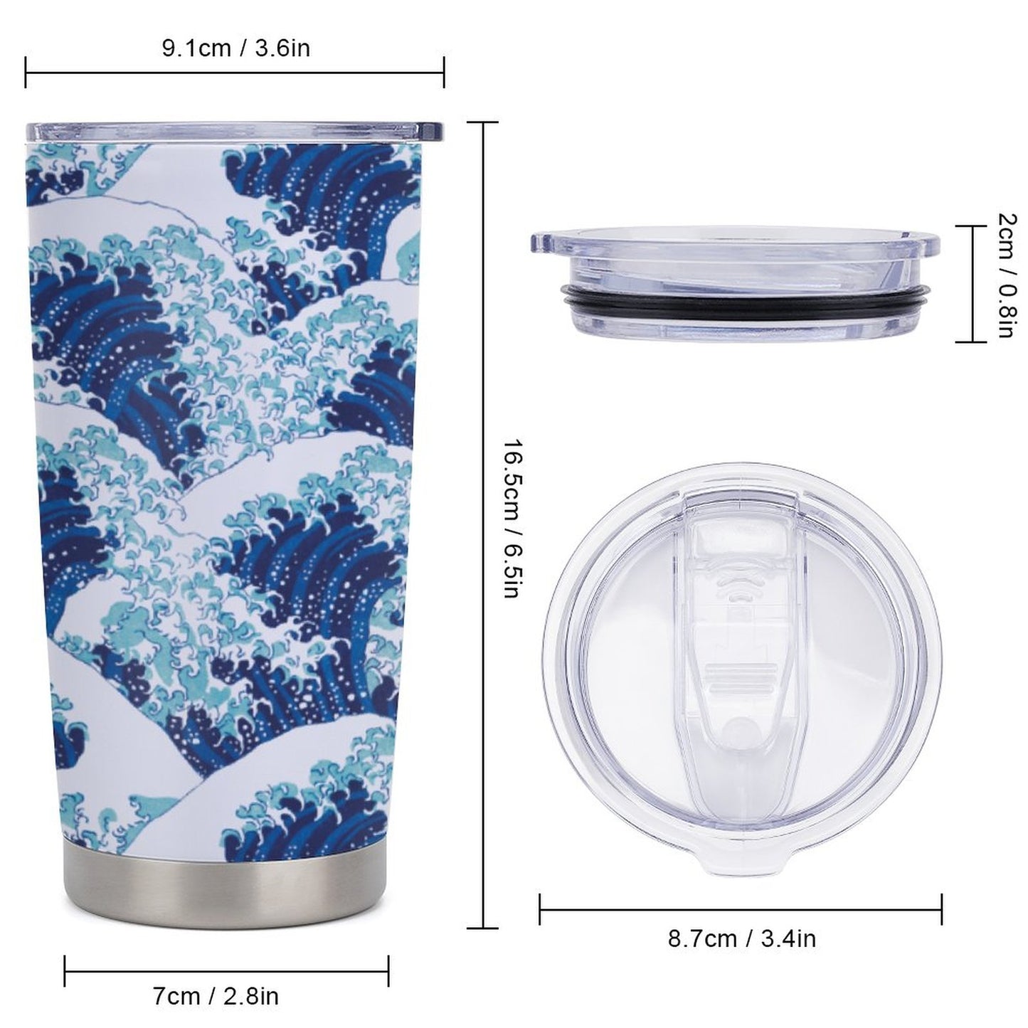 Tumbler Auto 20oz Personalizzato | Plastica Leggera BPA-Free | Antigoccia