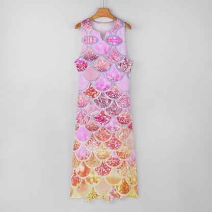 Abito Maxi Lungo Personalizzato | Vestito a Colonna Senza Maniche (S-5XL)
