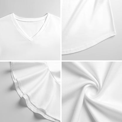 Blusa Donna con Volant e Scollo a V | Top Personalizzabile Elegante