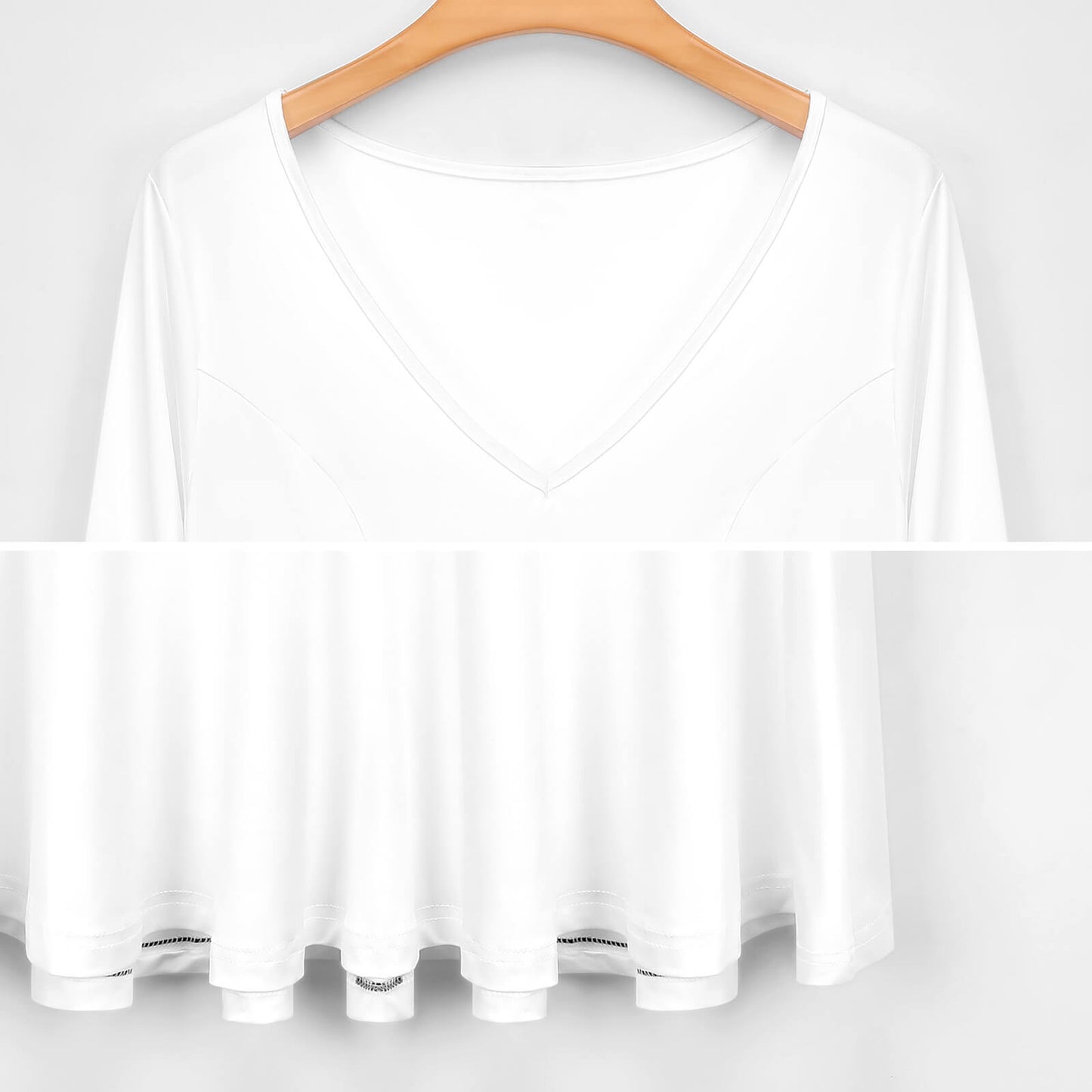 Abito Midi Scollo a V Taglie Forti | Manica Lunga (S-8XL)