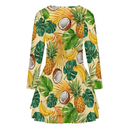 Mini abito donna con scollo quadrato e volant in milk silk personalizzato