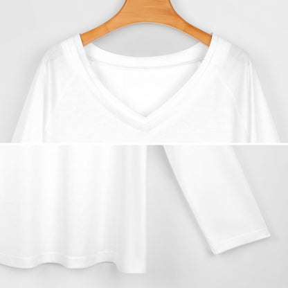 T-Shirt Oversize Donna Scollo V | Doppio Strato Anti-Piega | S-5XL