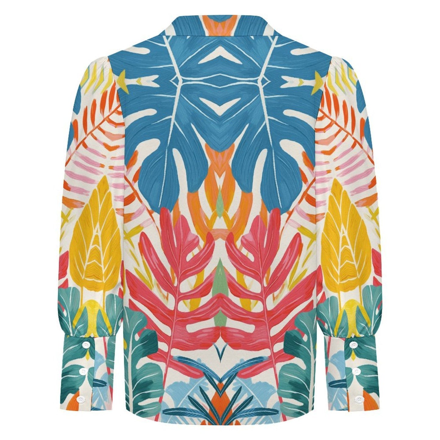 Camicia donna a manica lunga con maniche a palloncino e tessuto elasticizzato personalizzata
