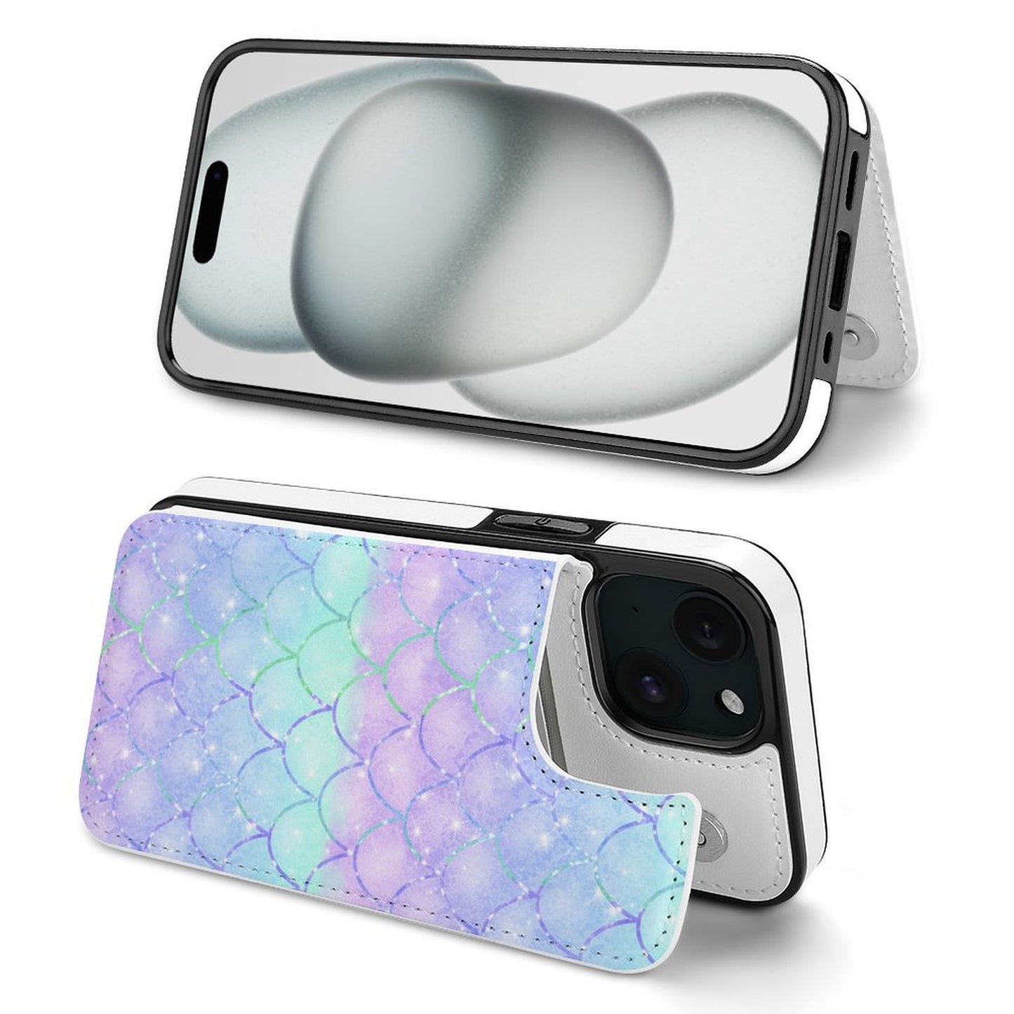 Cover a Portafoglio iPhone 15 Personalizzata | Protezione Totale & Porta Carte