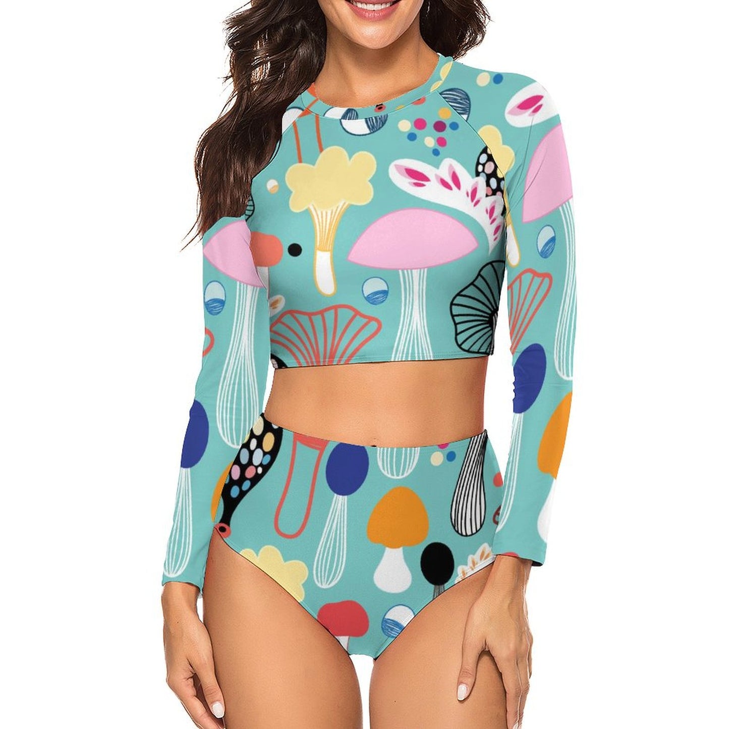 Costume Maniche Lunghe Personalizzato | Bikini Due Pezzi con Stampa