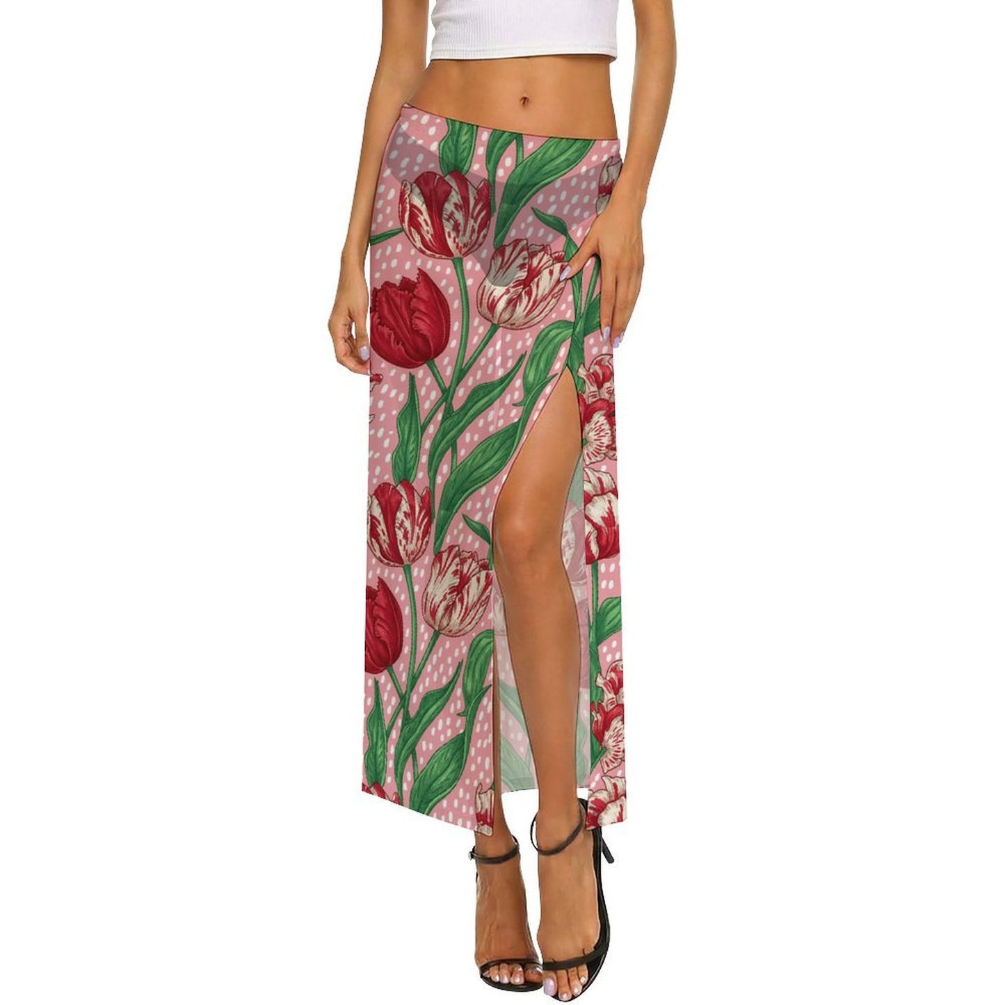 Gonna Lunga Copricostume Personalizzata in Rete | Maxi Skirt Trasparente con Spacco