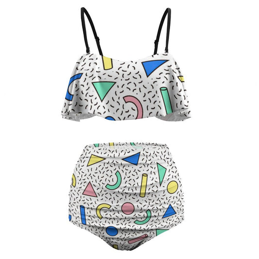 Bikini con Volant Personalizzato | Costume Flounce Spalline Regolabili