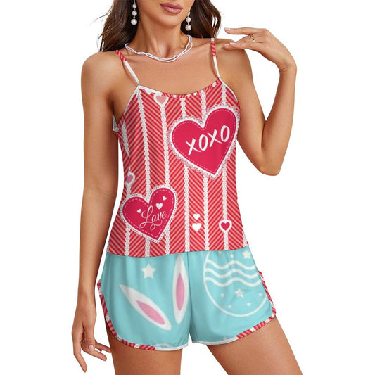 Set Pigiama Donna Personalizzato | Canotta e Shorts in Seta di Ghiaccio