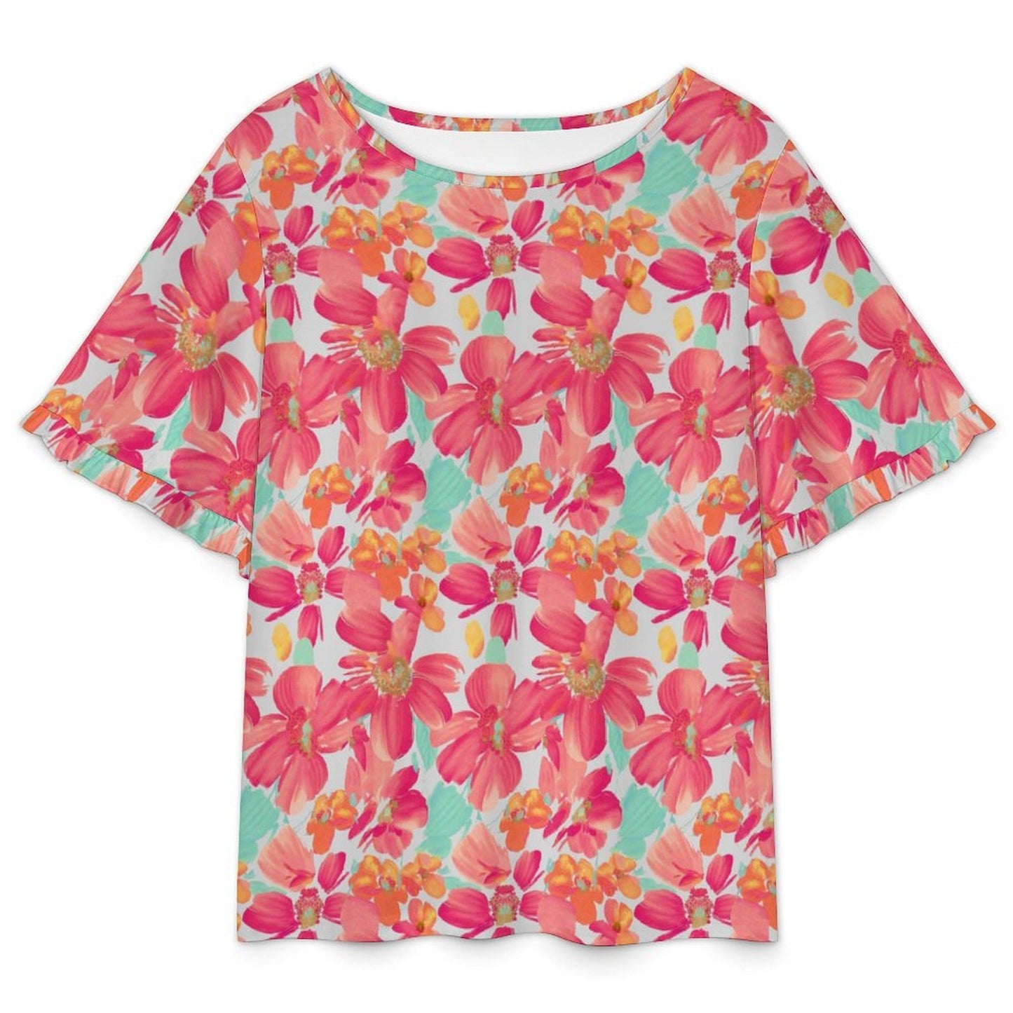T-shirt con Maniche a Volant Personalizzata