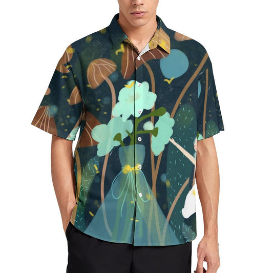 Camicia Cotone Uomo Maniche Corte Colletto Personalizzabile Stampa Completa