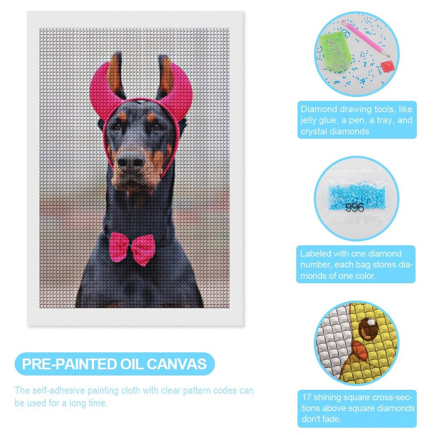 Diamond Painting (Diamanti Quadrati) | Trasforma il Tuo Ritratto in un Mosaico