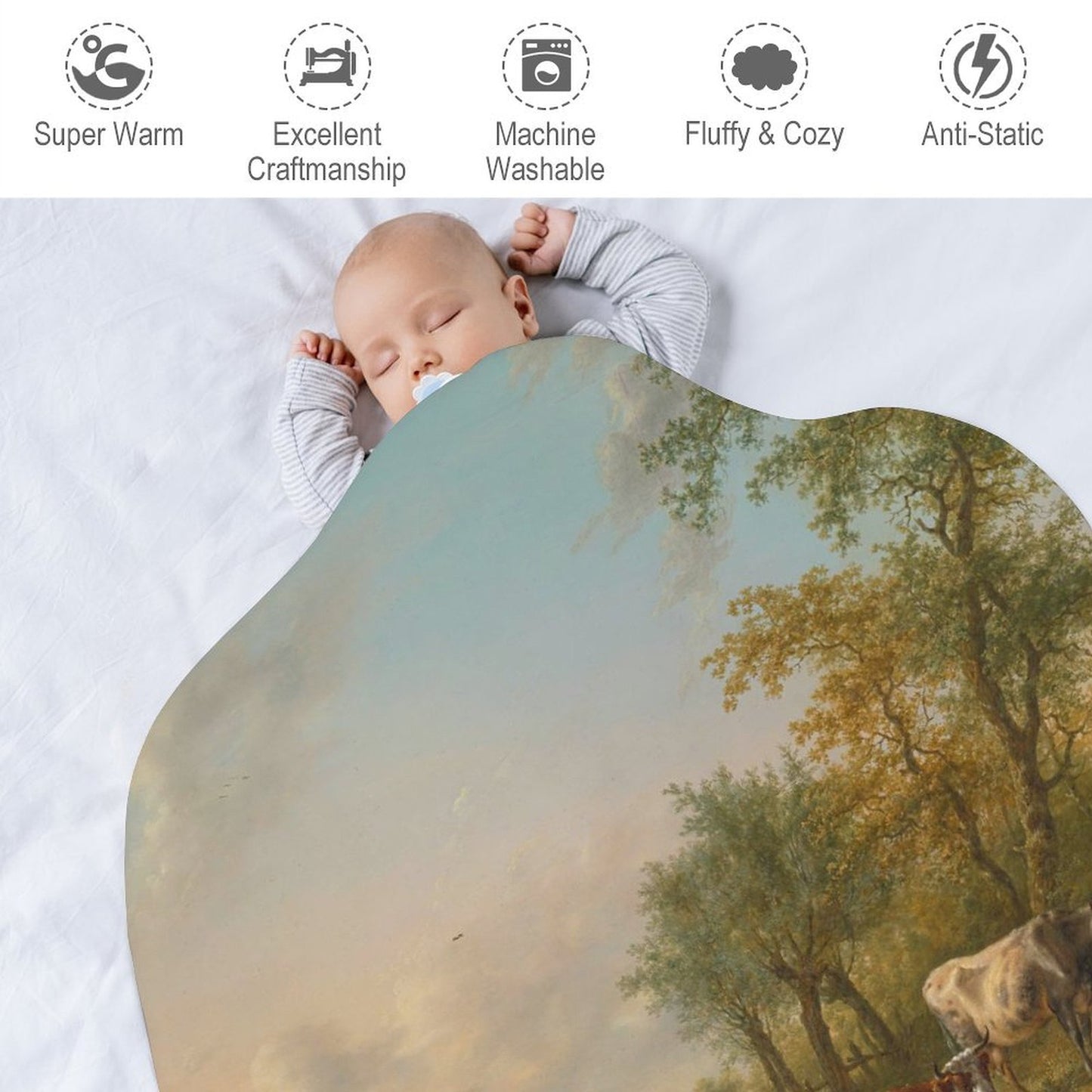 Copertina Neonato Rotonda Personalizzata | Tappeto Gioco Morbido con Foto