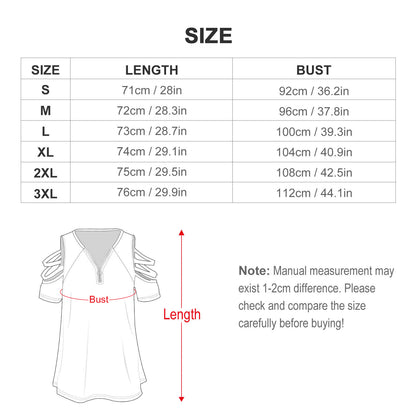 Maglia a Tunica Personalizzata con Zip | Blusa Spalle Scoperte (Cold Shoulder)