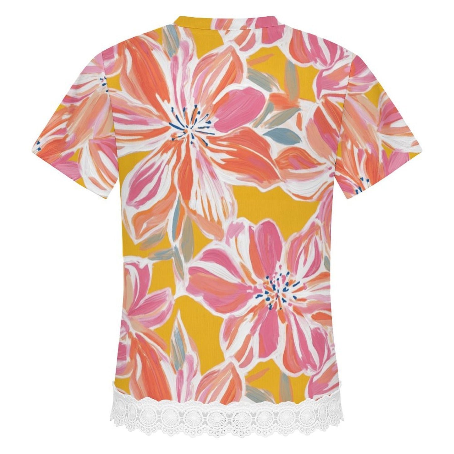 T-shirt Bambina Maniche Corte con Orlo a Balze Personalizzata