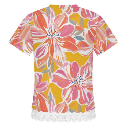 T-shirt Bambina Maniche Corte con Orlo a Balze Personalizzata