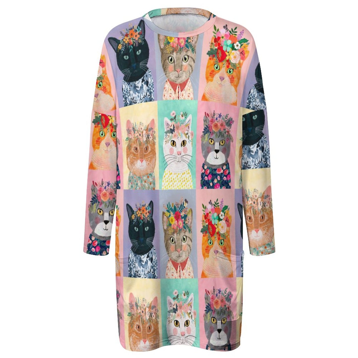 Maxi Felpa Tunica con Tasche | Maglia Oversize Donna per Leggings (2XS-6XL)