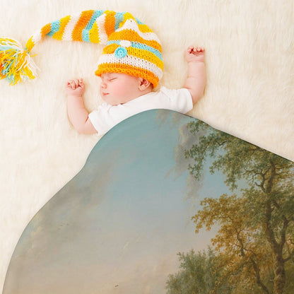 Copertina Neonato Rotonda Personalizzata | Tappeto Gioco Morbido con Foto