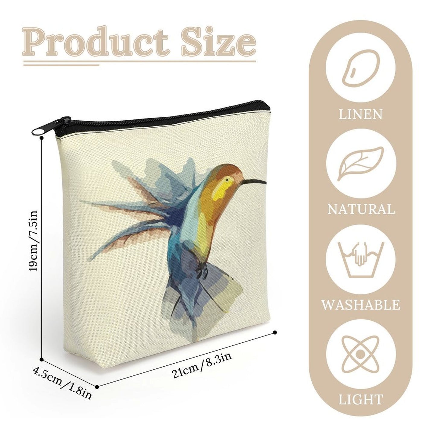 Pochette in Lino Personalizzata con Foto | Beauty Case Naturale