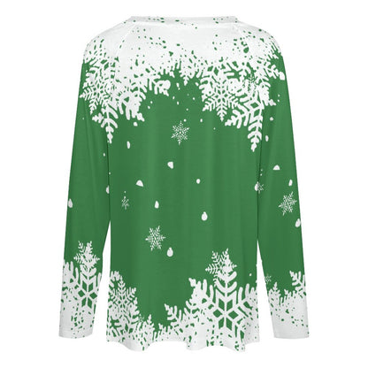 T-Shirt Oversize Donna Doppio Collo V | Maglia Manica Lunga Boyfriend Style