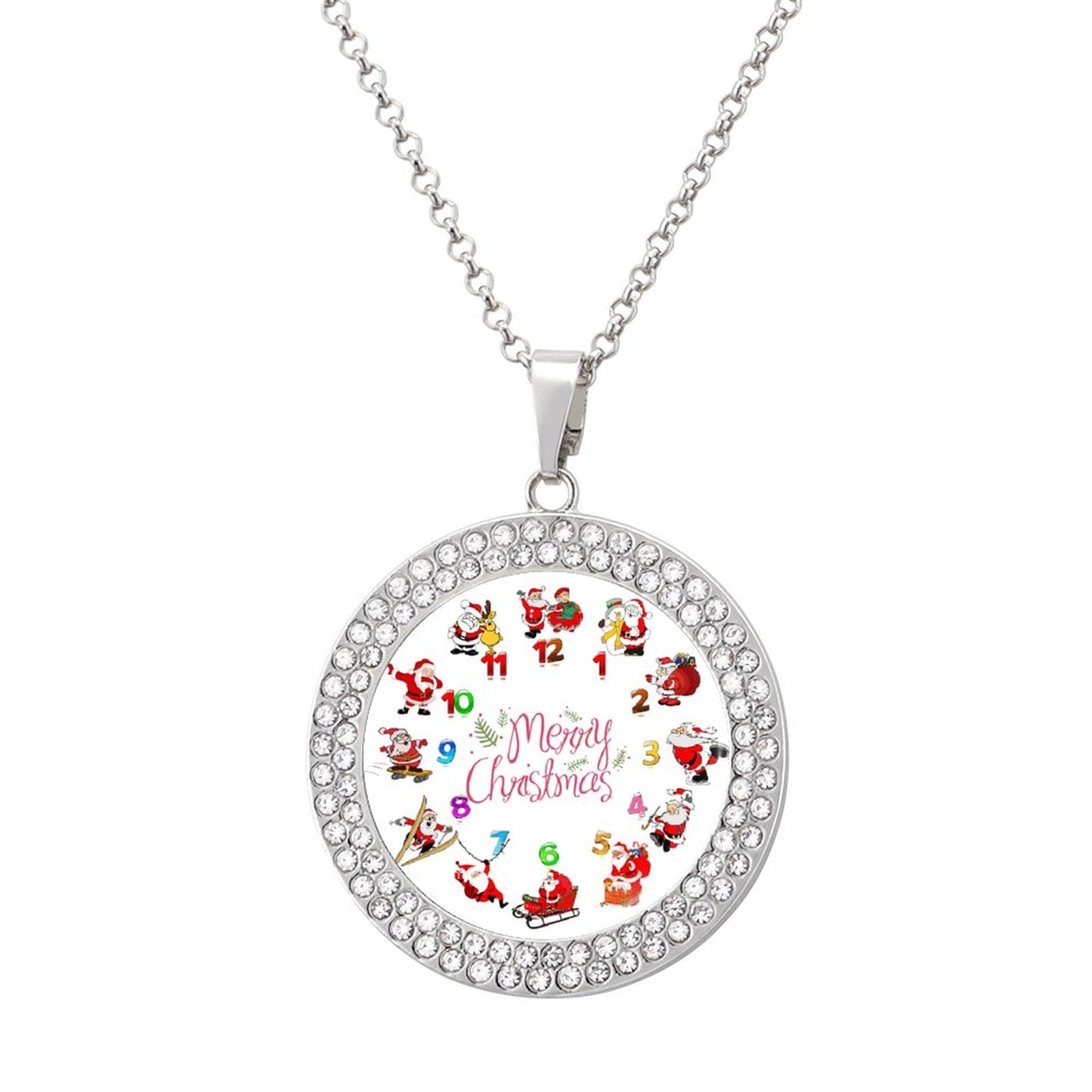 Collana Foto Personalizzata con Strass | Ciondolo Rotondo Iced Out