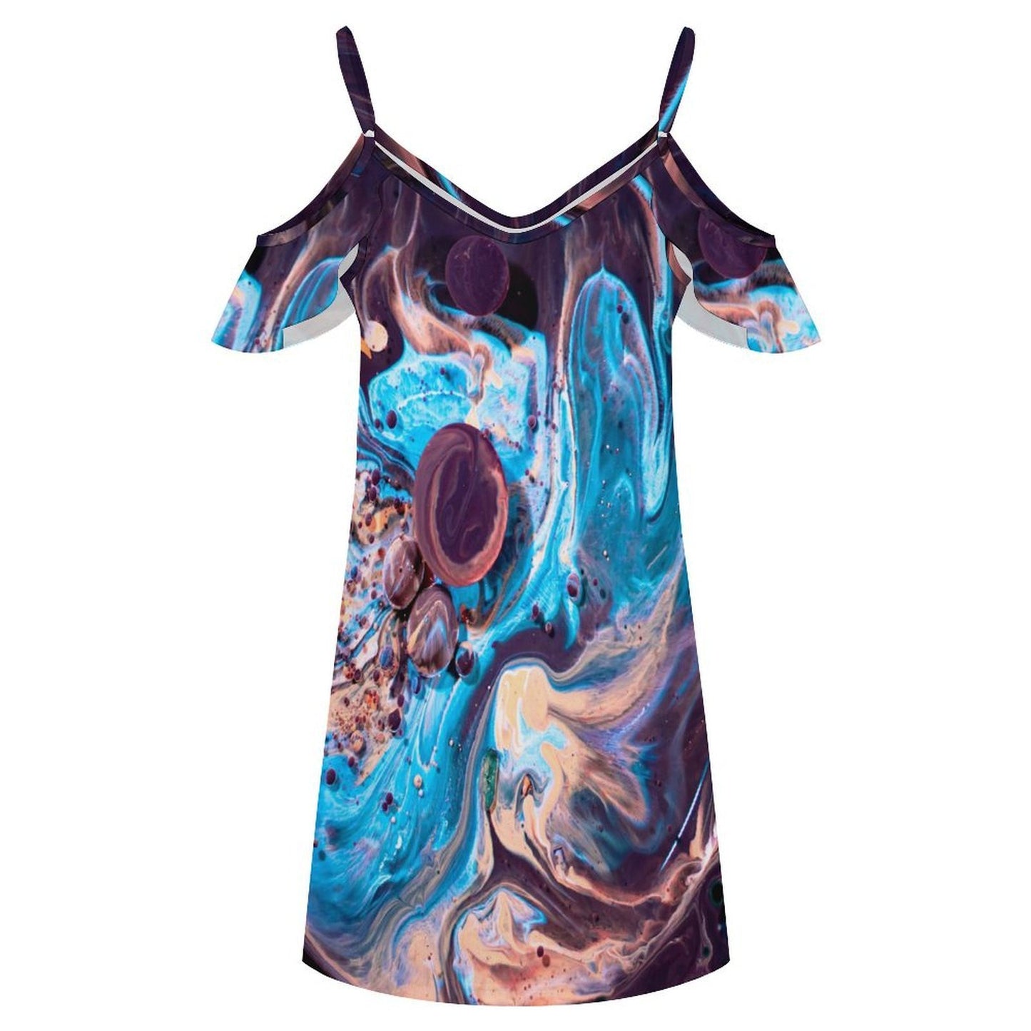 Gonna lunga donna elastica a vita alta in milk silk con stampa personalizzata a trasferimento termico