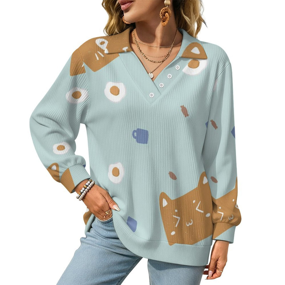 Maglione Donna Scollo a V Personalizzabile