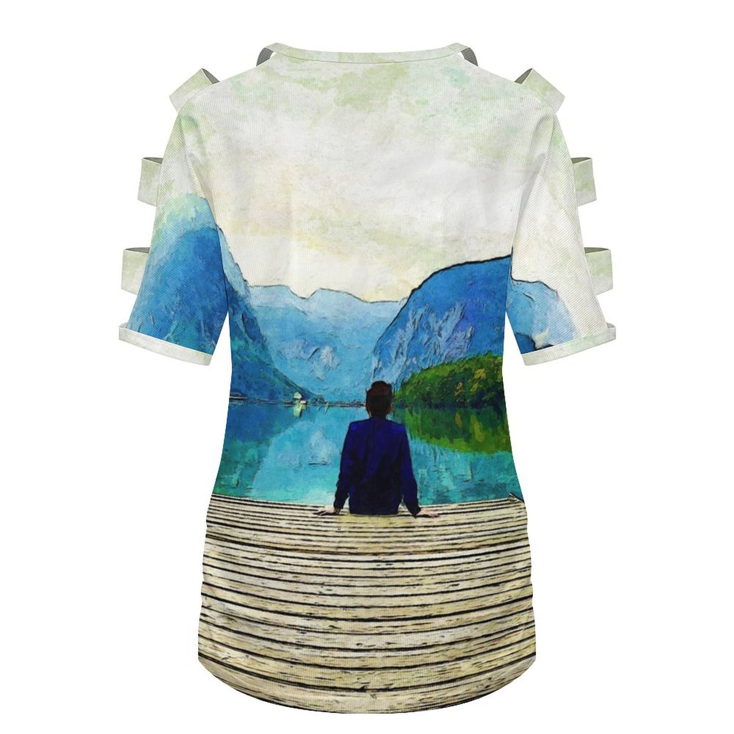 Top Spalle Scoperte Donna Personalizzabile | Maglia Scollo V Stampa Foto