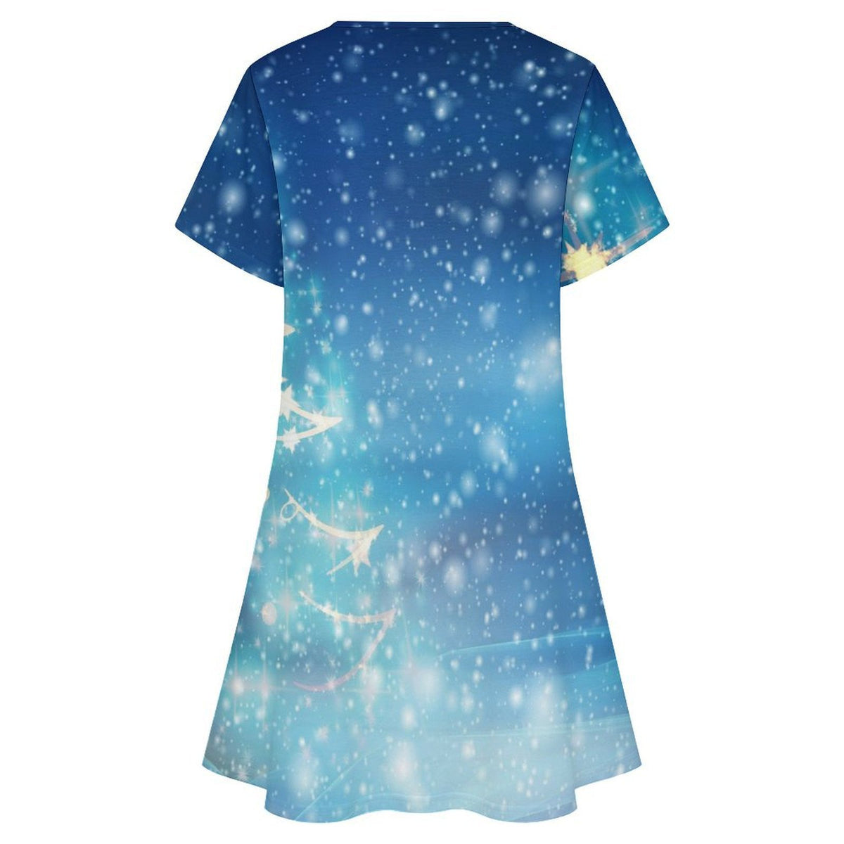 Short-sleeved Dress Christmas Tree, Starlight, Stars, Winter