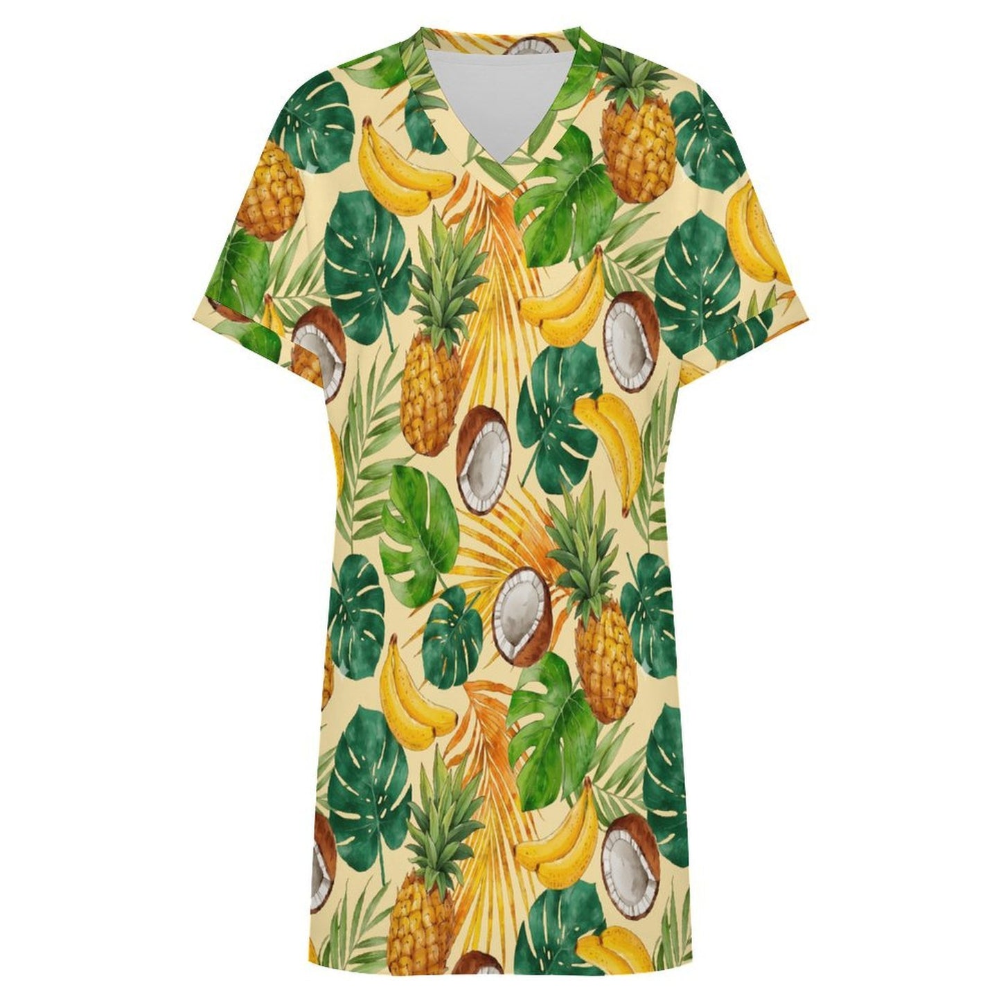 Abito Casual Donna Scollo V con Stampa Personalizzata