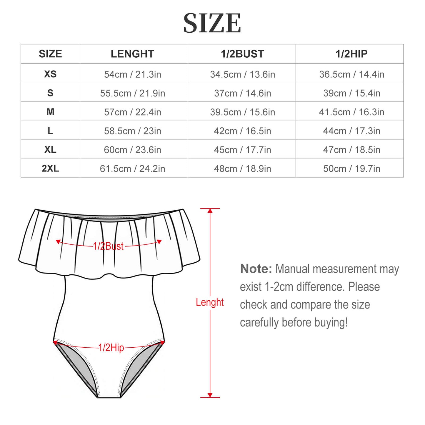 Costume intero donna con scollo bardot e volant personalizzabile