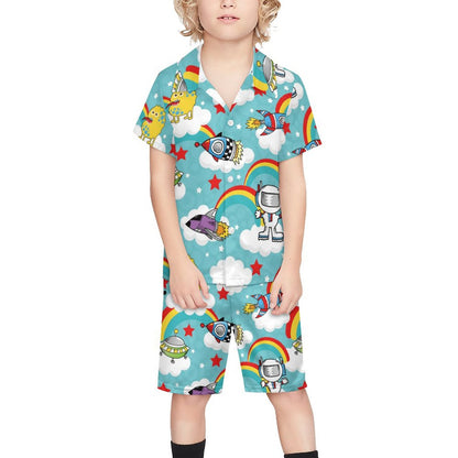 Completo Spiaggia Bambino Personalizzato | Camicia e Shorts | Tessuto Morbido