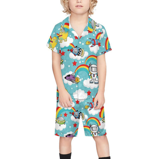 Completo Spiaggia Bambino Personalizzato | Camicia e Shorts | Tessuto Morbido
