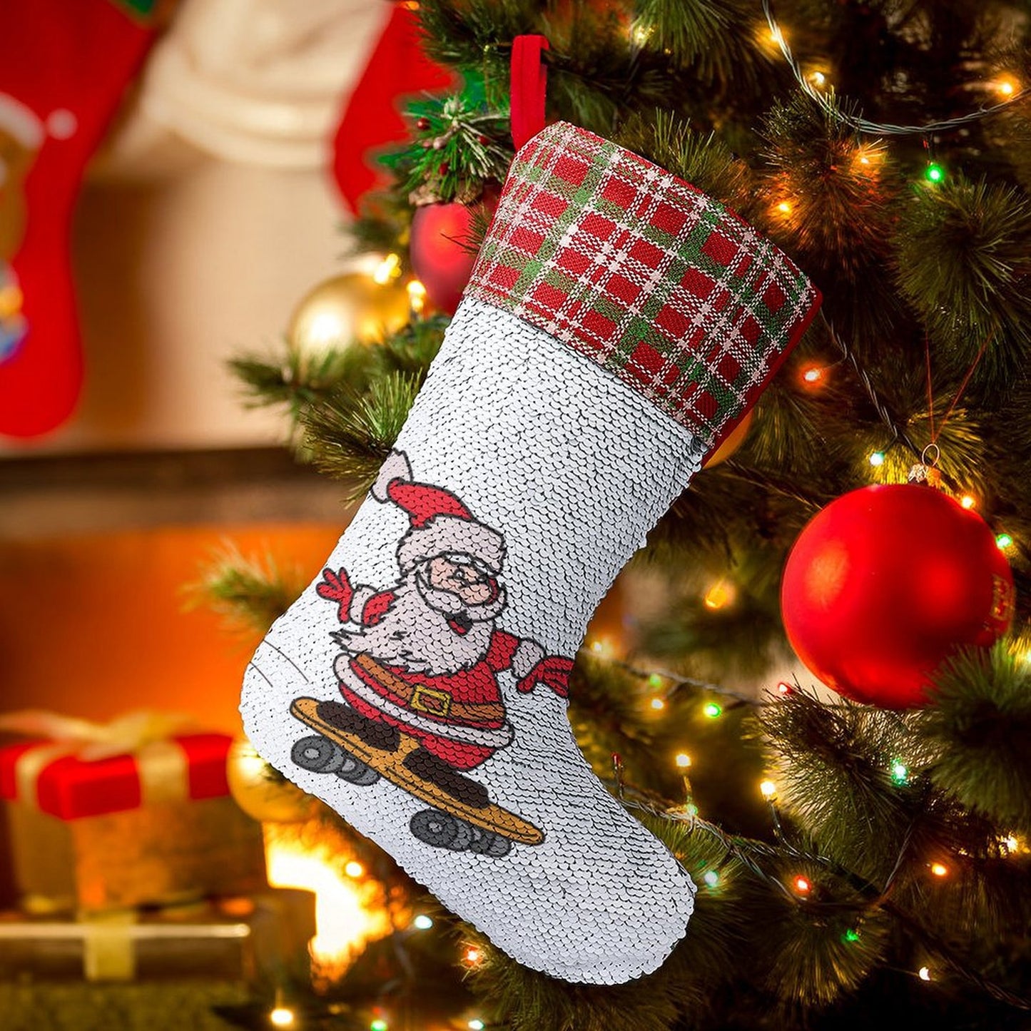 Calza di Natale Magica Personalizzata con Foto a Sorpresa