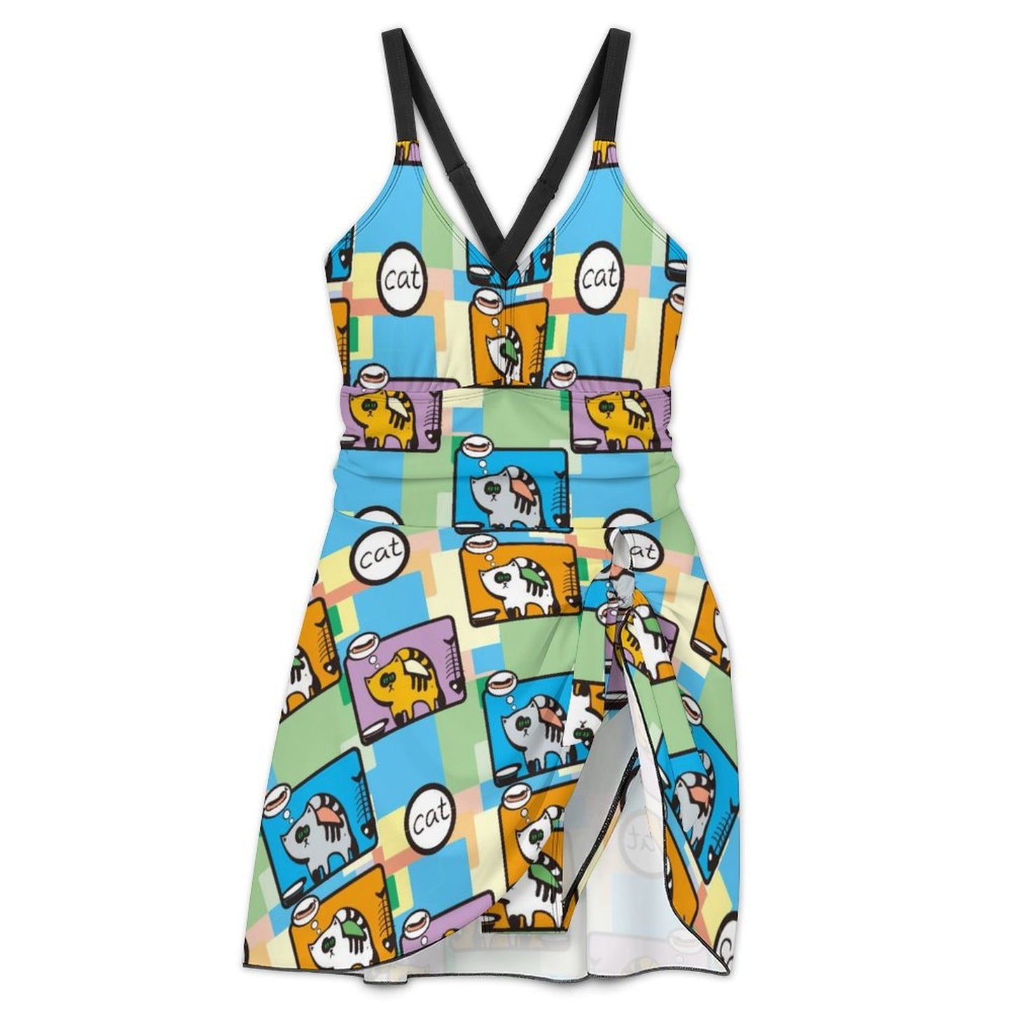 Costume Intero a Gonna con Pantaloncino Integrato e Lacci Regolabili — Personalizzabile con Stampa, dalla S alla 2XL