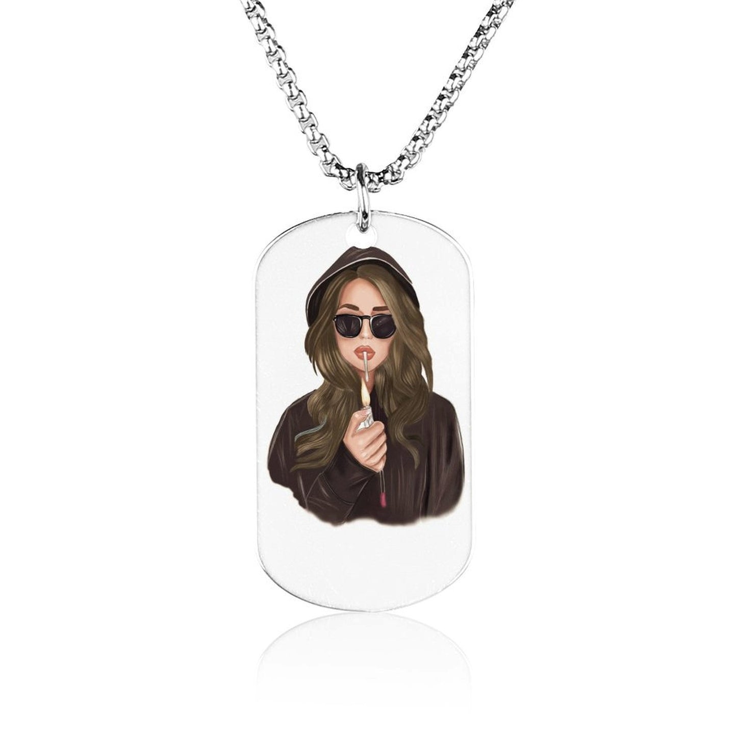 Collana a Piastrina Personalizzata in Acciaio al Titanio